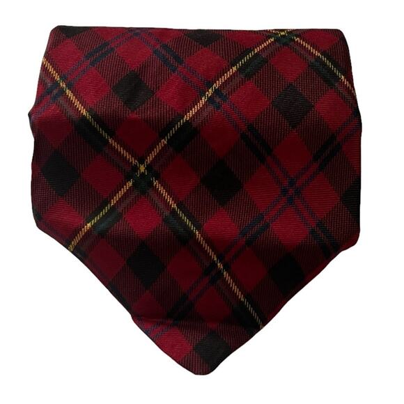 Liberty of London Red Plaid Tartan Necktie Silk USA Made Classic Men's Tie - Picture 2 of 8
